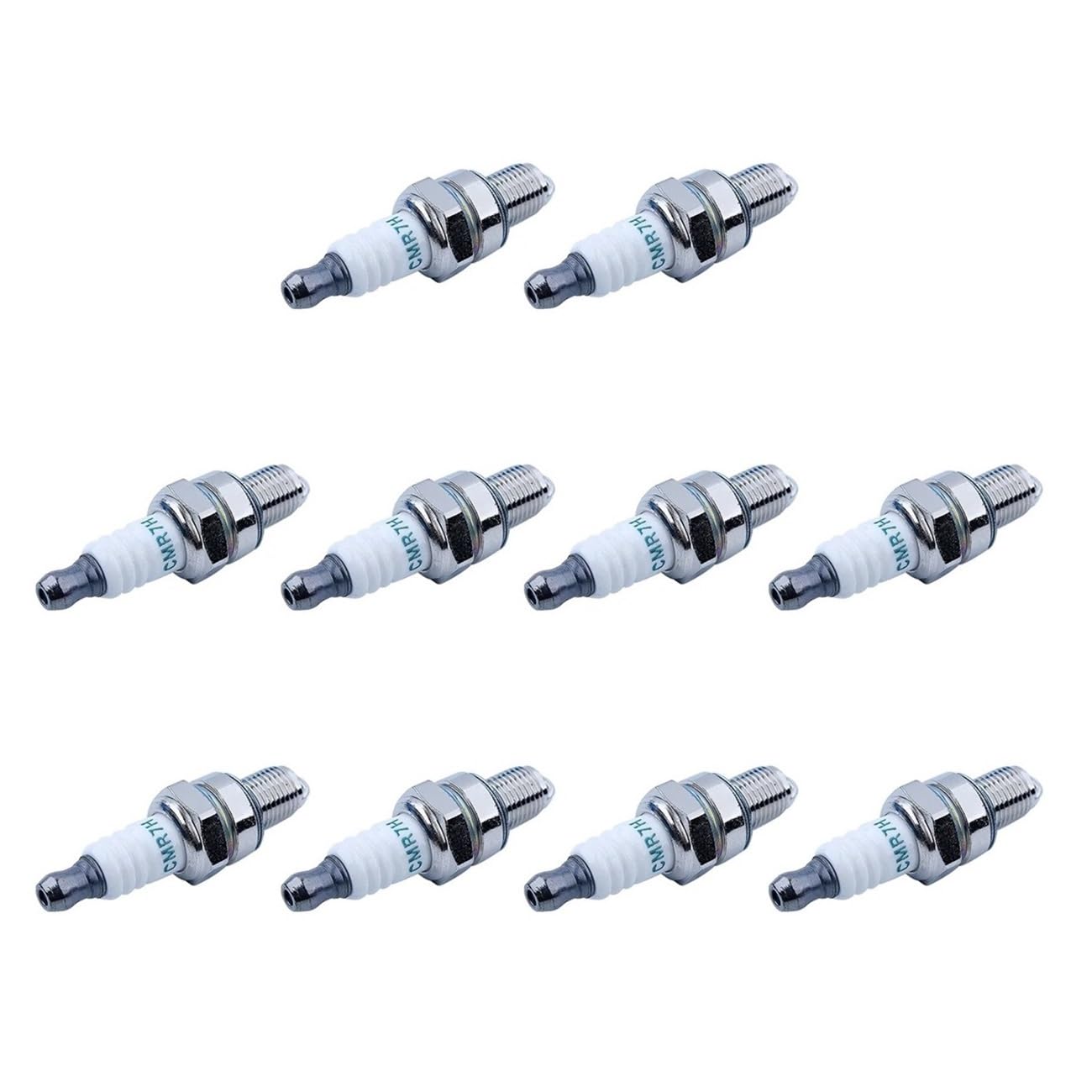 Lot de 10 Bougies d'allumage CMR7H for débroussailleuses RZ7C, compatibles avec Les modèles OEM 506615101 et 544260901