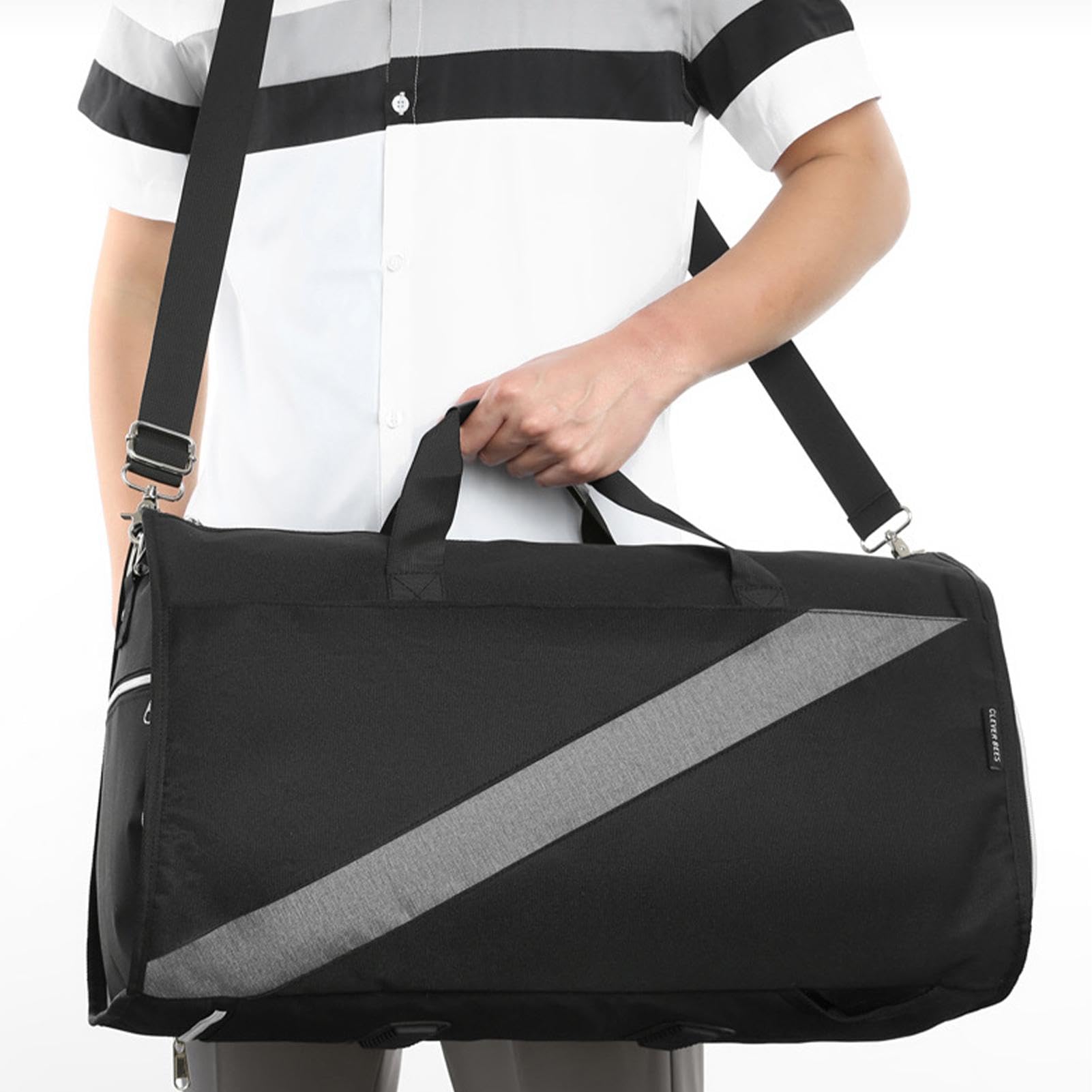 Sporttasche für Damen und Herren, Reisetasche mit Schuhfach, Reise-Kleidersack, wasserdicht, faltbar, Wochenendtasche, Flugtasche für Schuhbeutel, Design, Flugzeug, Reisen, Fitnessstudio, Yoga,