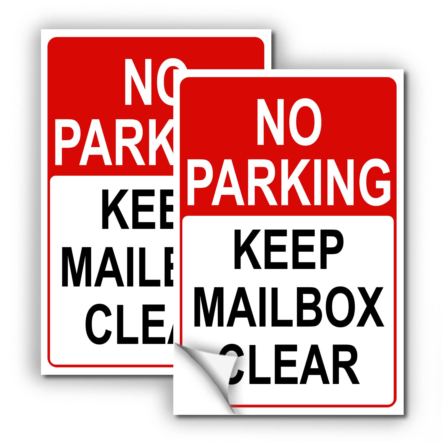 Buy 2 PC No Parking Keep Mailbox Clear Sign 4x6 Vinyl Decal Do Not