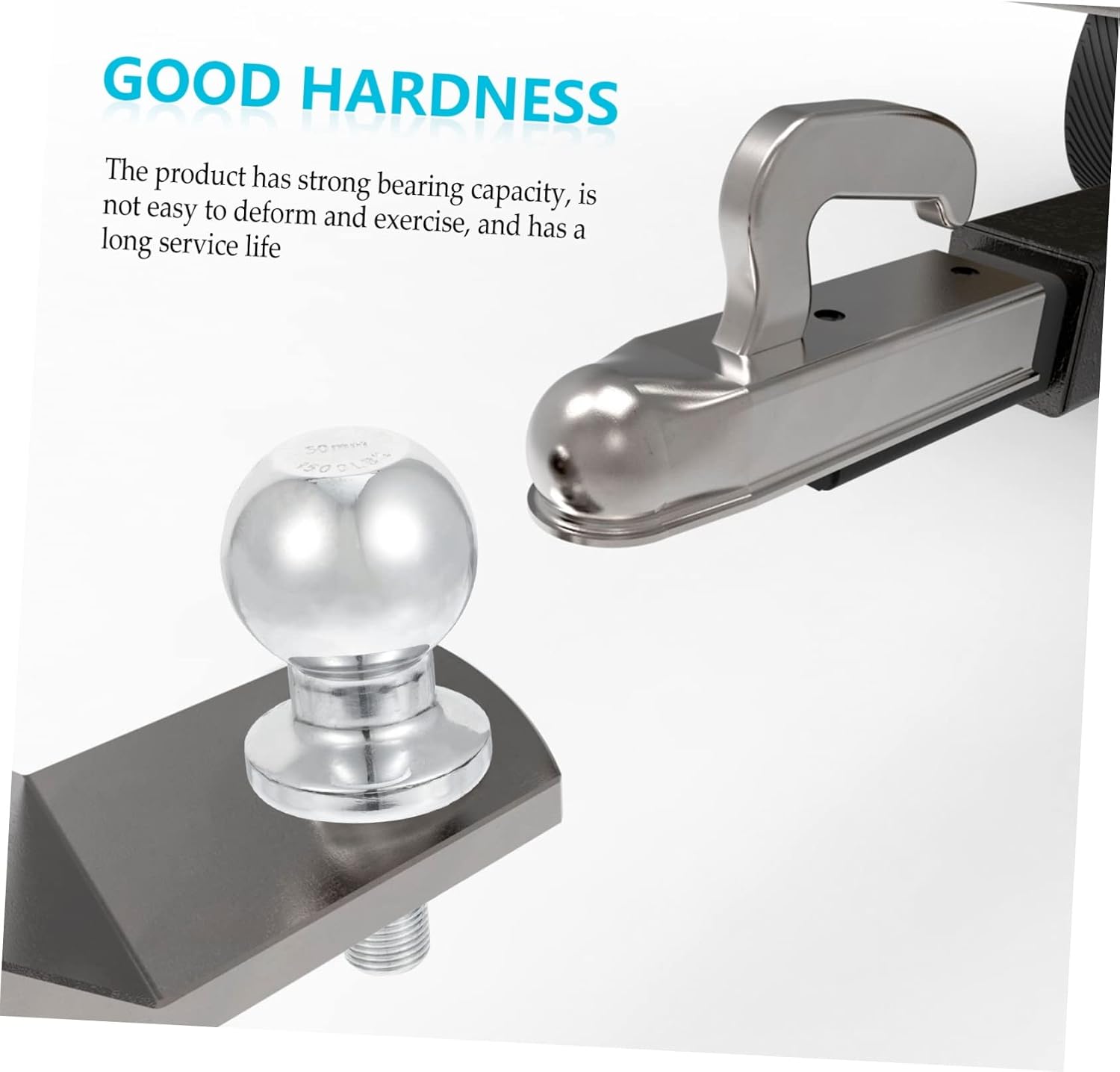 Amosfun 3500pounds Trailer Ball Joint Parts Hitch Tow Ball Chrome Plated Hitch Receiver for Towing