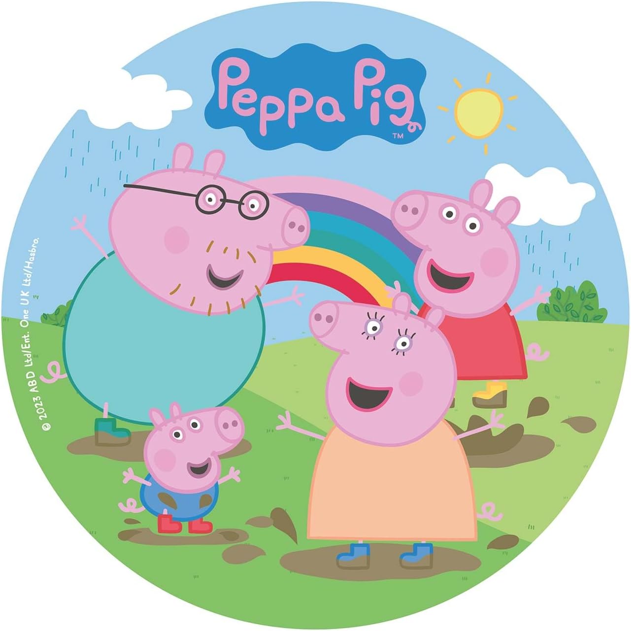 Dekora, Peppa Pig Wafer Disc for Cake, Edible Cake Topper for Children's Birthday Cake, Round 20 CM