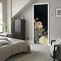 Vista 22 de Adhesivos 3D para puerta, murales para despegar y pegar, diseño de flores, autoadhesivas, removibles, de PVC, impermeable, póster para dormitorio