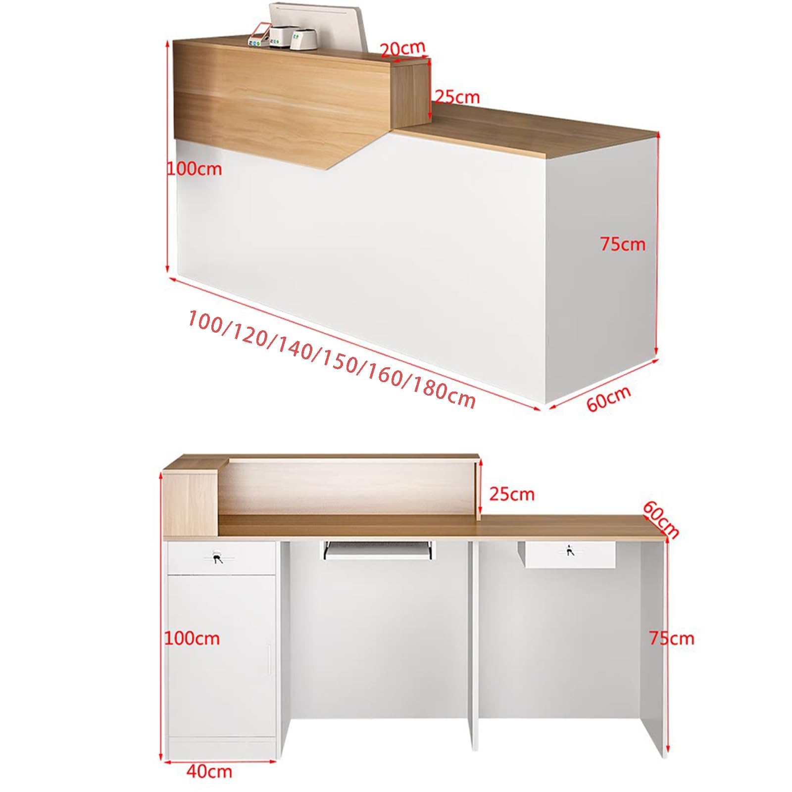 Modernwith Ders & Wooden Design per piccoli saloni Beau Negozi Negozi Uffici 140cm/55in
