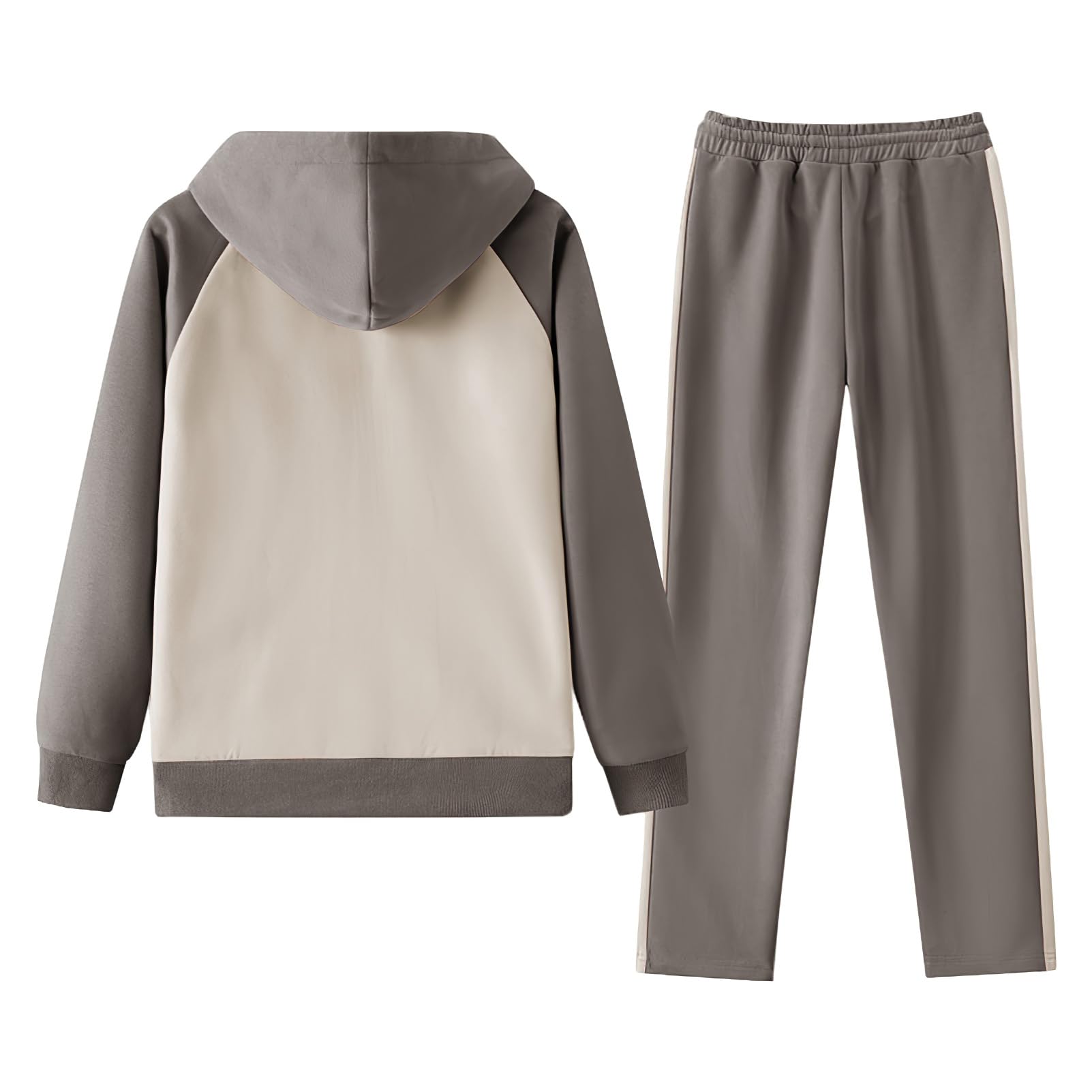 amropi Femme Survêtement doublée de Fourrure Ensemble Veste Sweat à Capuche Jogging Pantalon Tenue de Sport