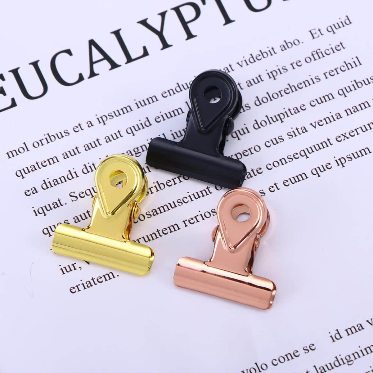 Ciieeo 45 Piezas Abrazadera De Papel De Metal Clips De Bulldog De Colores Clip De Bisagra De Carpeta Clip De Imagen Artesanal Clip De Factura De Papel Almacenamiento Oficina Papelería