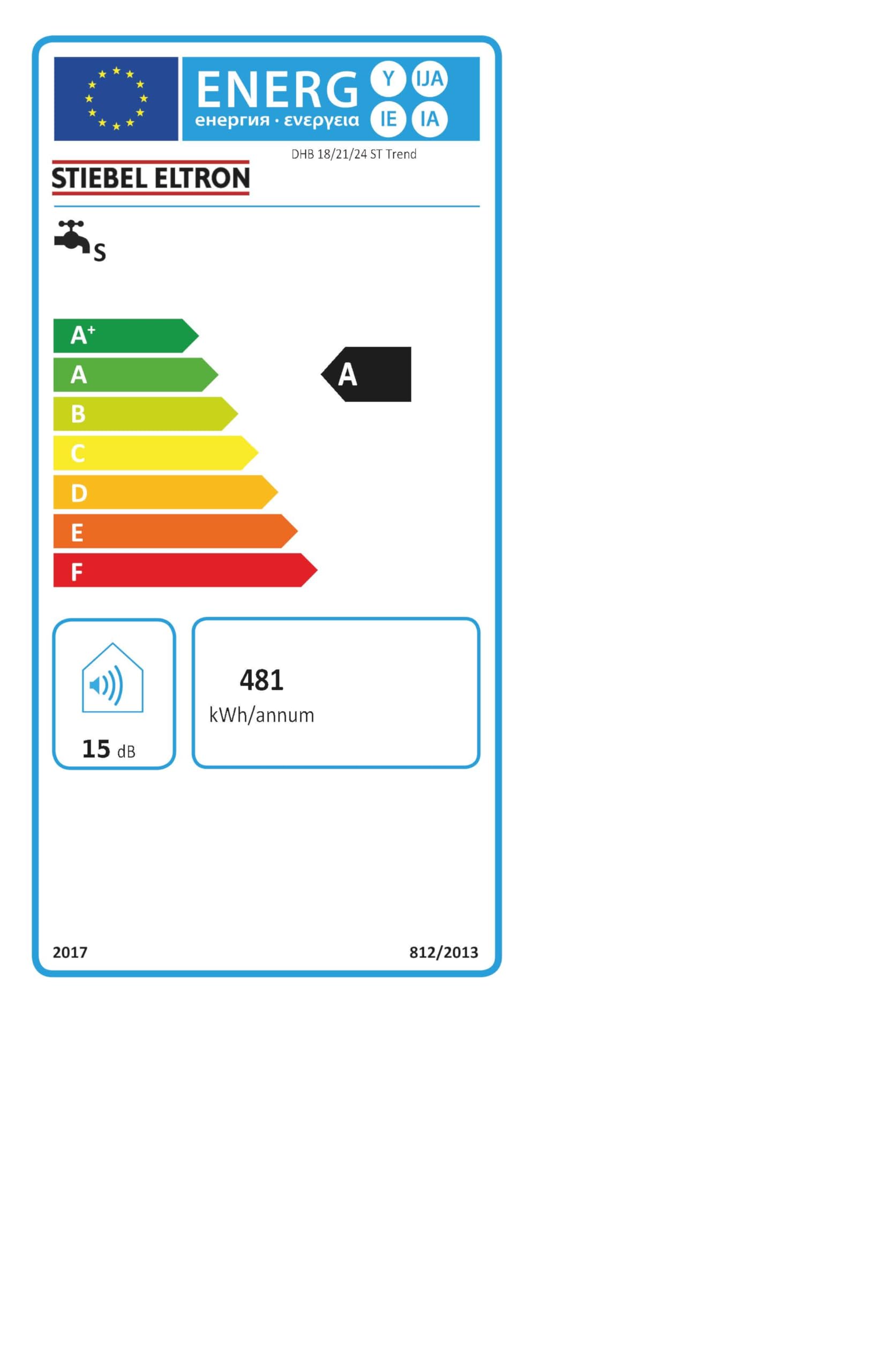 STIEBEL ELTRON Neueste Generation Elektronischer Durchlauferhitzer DHB 18/21/24 ST Trend, Made in Germany, gradgenaue Temperaturwahl, energiesparend dank 3i Technologie, VDE geprüft, 204202