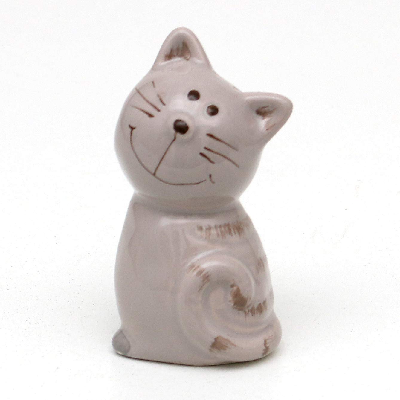 Dekohelden24 2-częściowy zestaw ceramiczny solniczka/pieprzniczka w kształcie kotów, wymiary ok. 7 x 6 x 7 cm.