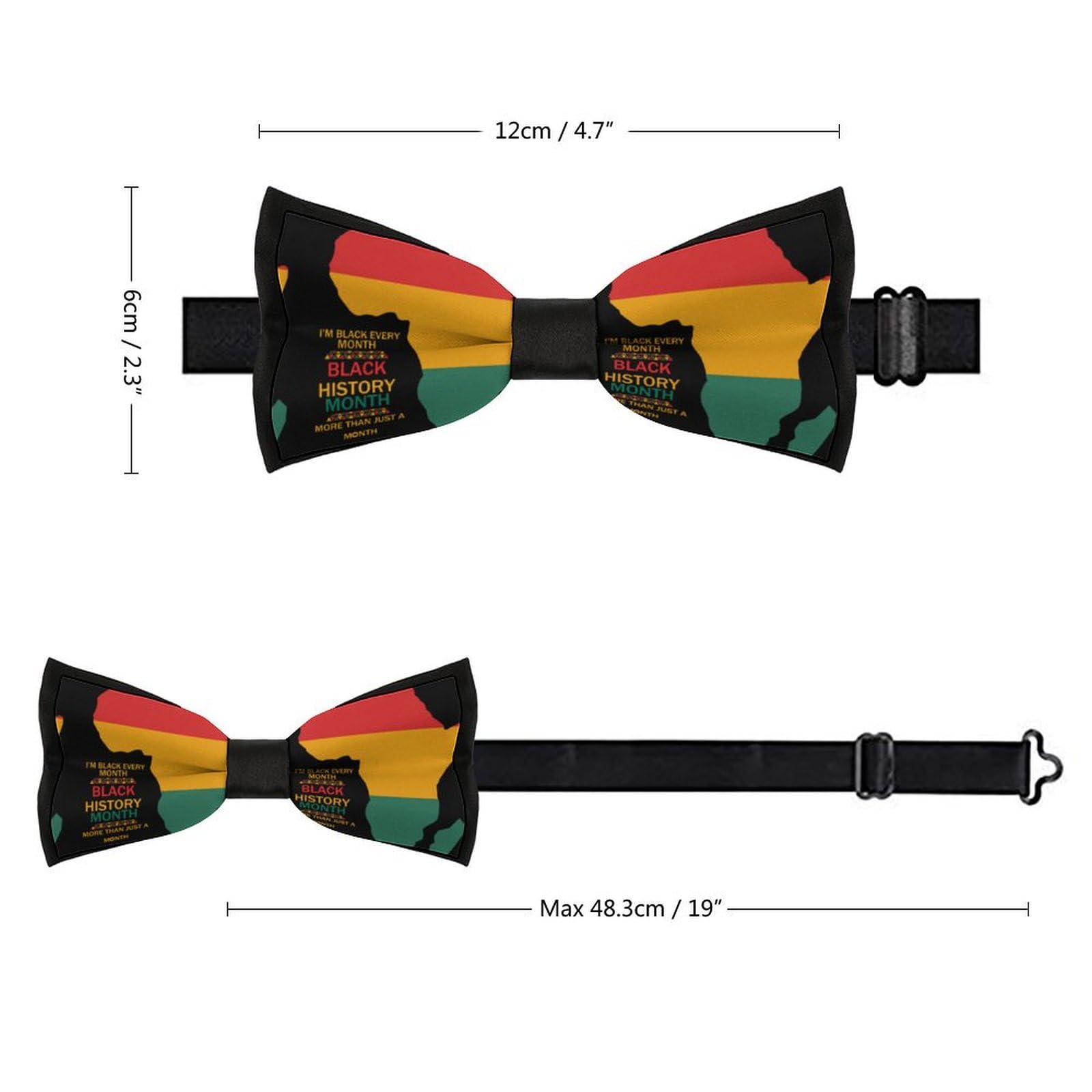 JYYAU Black History Month Bow Tie Adjustable Necktie For Men Business Fashion Pre-tied Tie Neckwear Novelty Accessory For Weddings Party Festival