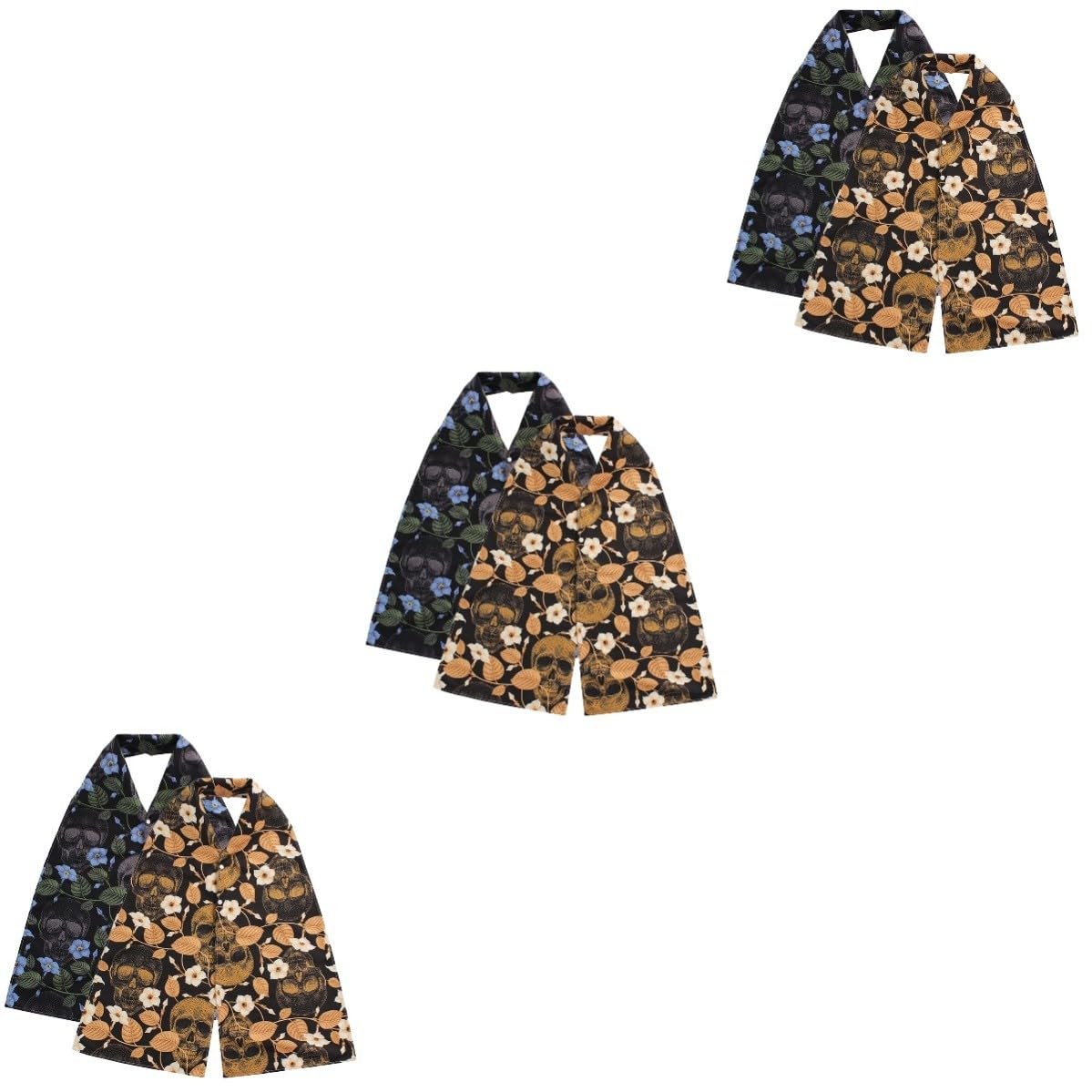 Abaodam 6 Stück Waschbarer Erwachsenen Lätzchen Essschal aus Polyester mit Vollem Schutz und Stilvollem Druckdesign für Senioren und Damen Beim Essen
