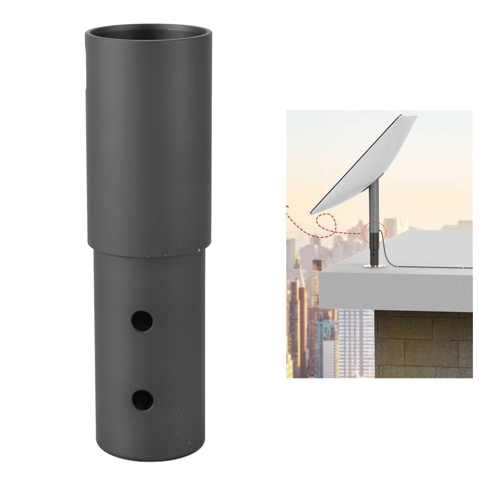 Satellite Dish Antenna Adapter, Aluminum Alloy Multi Angle Adjustable Pole Mounting Kit for Satellite Dish Antenna,for TV Mast, Satellite Mast