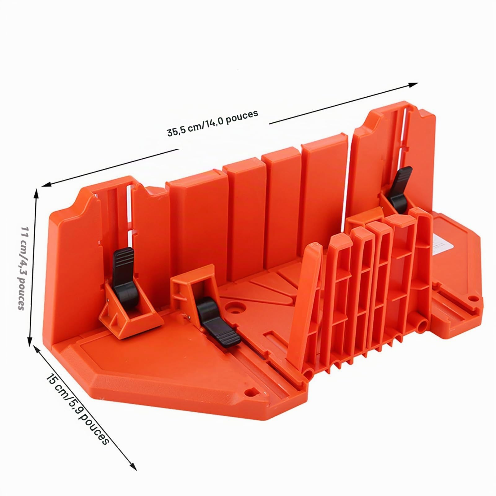 Boîte à Onglets de Scie, Dos en Acier renforcé pour une Coupe Précise, Petite Boîte de Coupe Manuelle Idéale pour le Bois et le Métal Mou, Récipient avec Guide de degré
