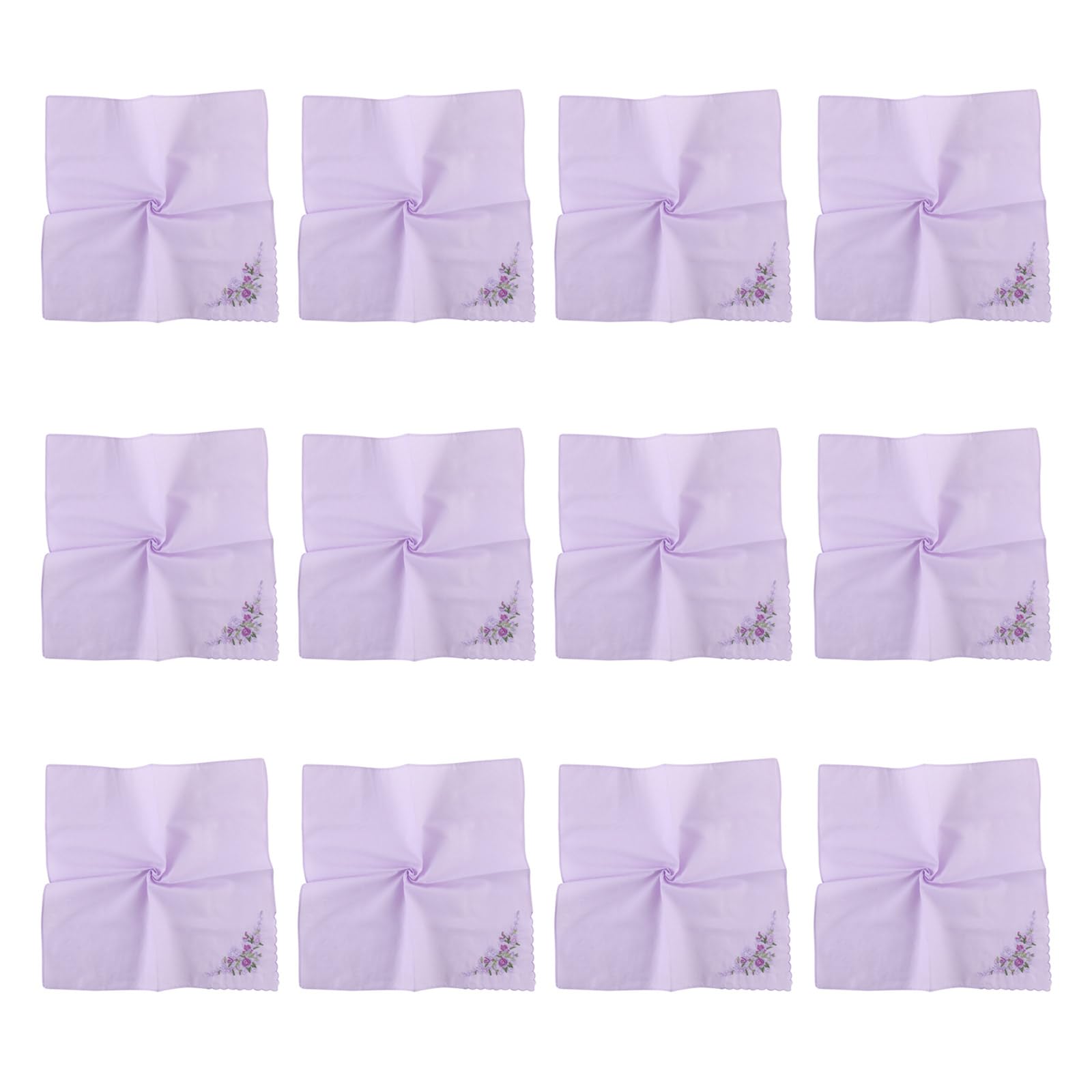 Fentency 12 Pack Colorful Embroidery Handkerchiefs Soft Fabric Handkerchief Multipurpose Handkerchief for Decoration