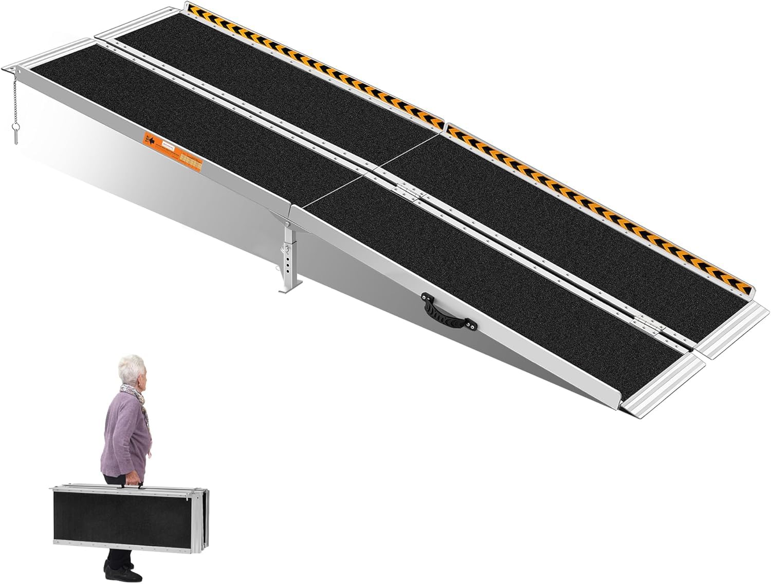 KOLOTOOL Wheelchair Ramp 7ft, Non-Skid Aluminum Folding Ramps for Wheelchairs for Home Steps, 800 LBS Capacity Handicap Wheel Chair Ramp for Doorway,