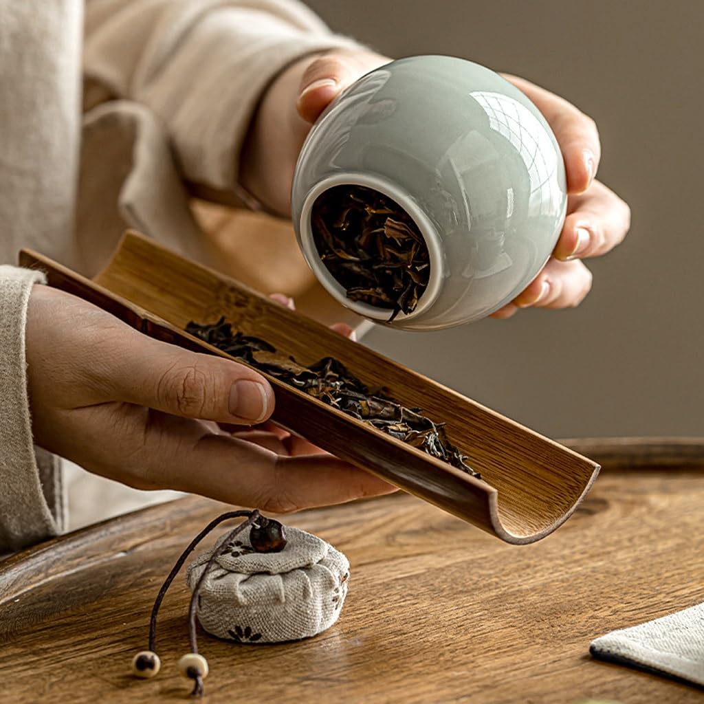 Juego De Té Lata de té esmaltada Retro, Lata de té de cerámica compuesta for el hogar, Lata de té sellada a Prueba de Humedad Tarro para Guardar Té(S)