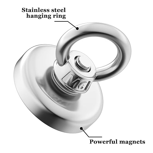 Miniatura 2 de Imanes de neodimio superfuertes y resistentes, elevación potente de 1.26 pulgadas, tierras raras con agujero avellanado, anillos de elevación para
