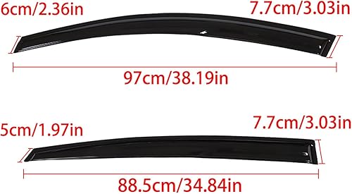 Miniatura 5 de GXYWADY Visera de ventana de sol, lluvia, humo, protector de ventilación, 4 piezas, repuesto para Kia Optima K5 2011 2012 2013 2014 2015