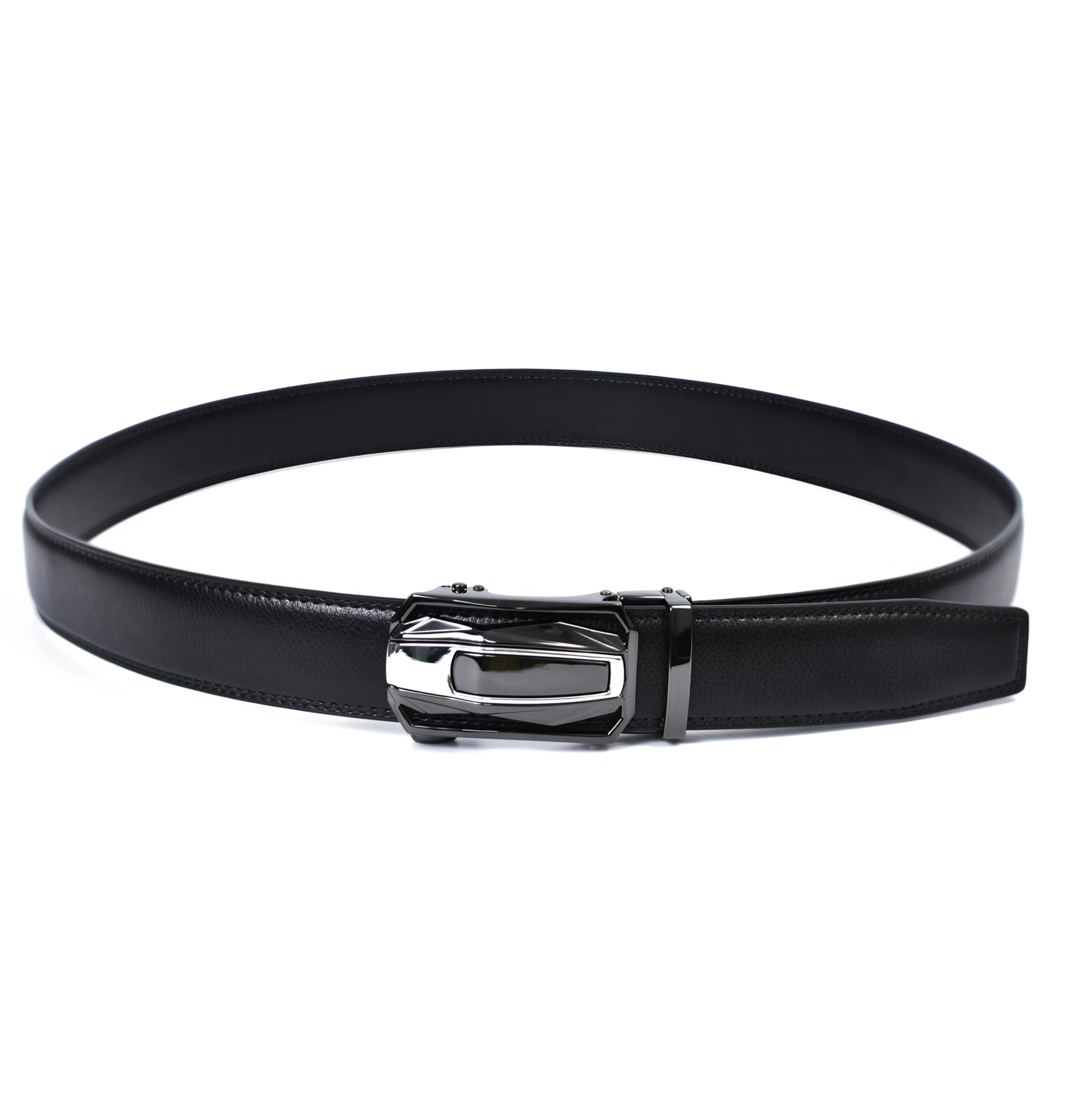 WildHorn Men's Genuine Leather Belt for Men| Premium Auto-Lock Buckle | Adjustable up to 48” | Formal & Casual Wear | Micro-Adjust Fit | Stylish Gift Box Included (NATURAL BLACK) - Image 5 thumbnail