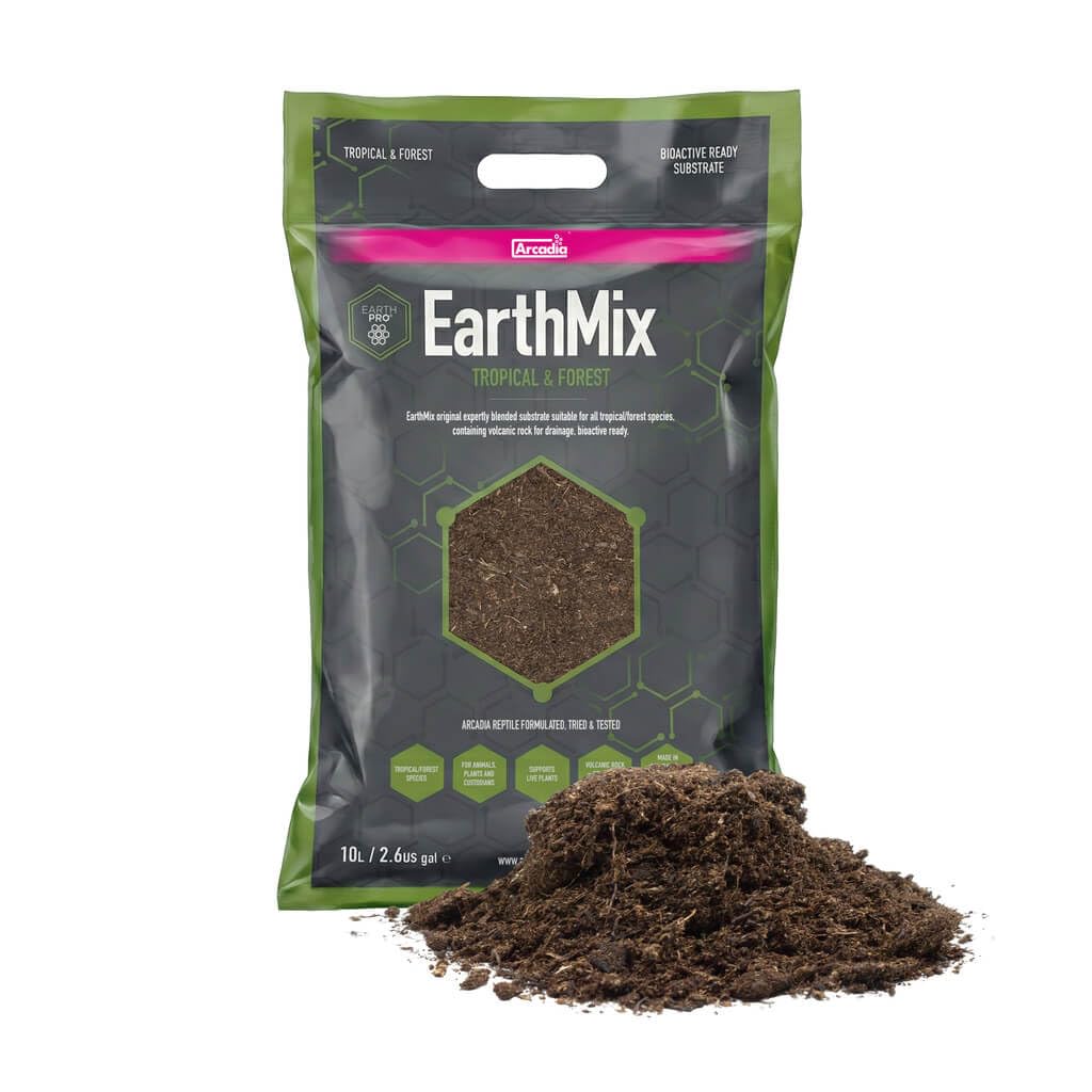 Arcadia EarthMix Tropical & Forest 10L Bioactive Substrate. Nutrient-Rich, Peat-Free Terrarium Soil for Rainforest Reptiles, Amphibians & Invertebrates. Supports Live Plants & Bioactive Systems