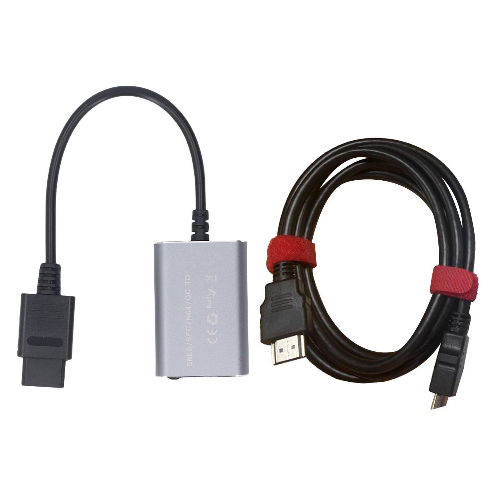 Fockety Convertitore HD, Adattatore per Console di Gioco retrò a Bassa Latenza Dal Design Compatto, Commutatore di Risoluzione 720P con Cavo HD per Console retrò N64 SFC PAL NTSC