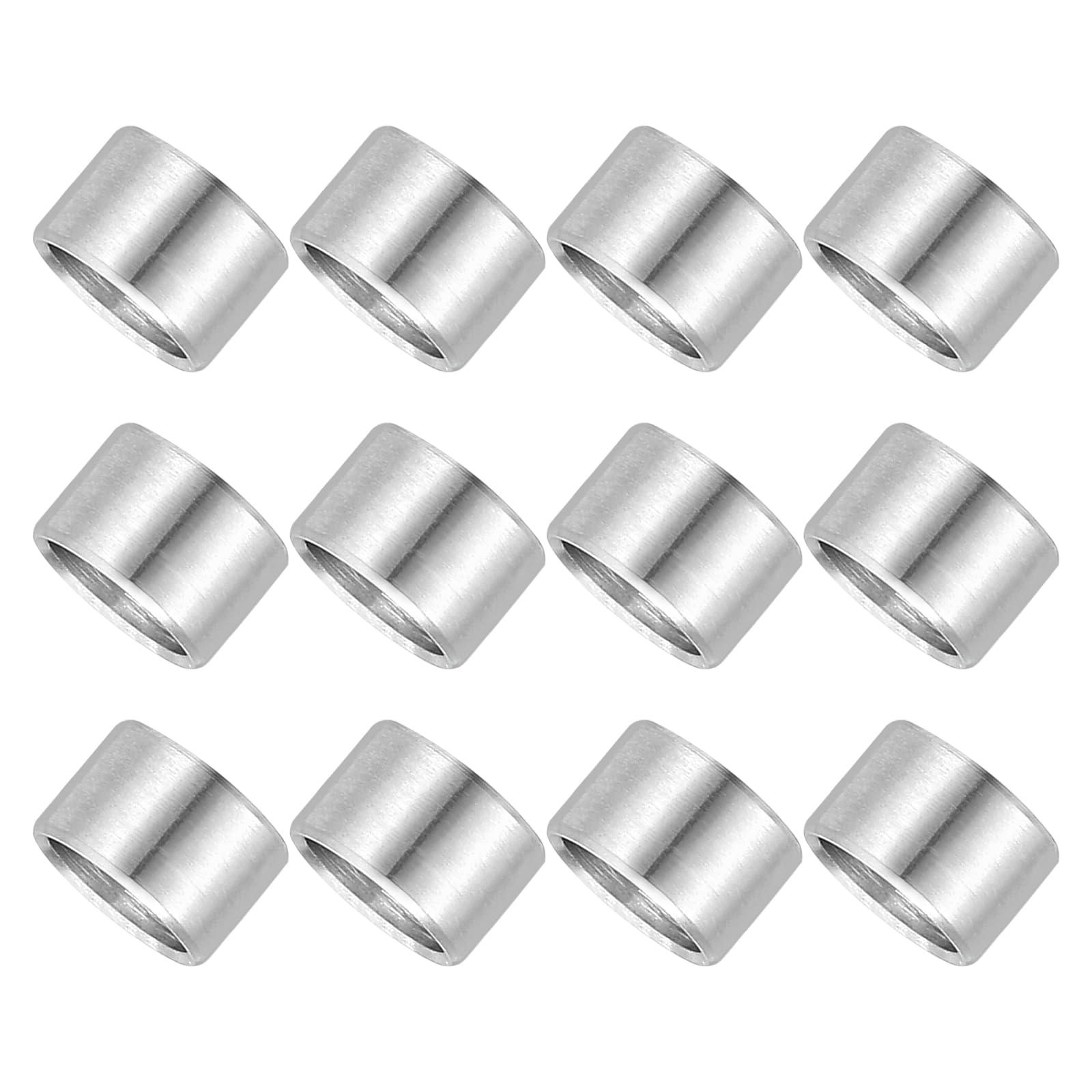 PATIKIL 12 Pcs Stainless Steel Spacers, 8mm ID x 10mm OD x 7mm Height 304 Stainless Steel Bushing Screw Standoff Unthreaded Round Spacer for 5/16"M8 Screws Bolts Nuts