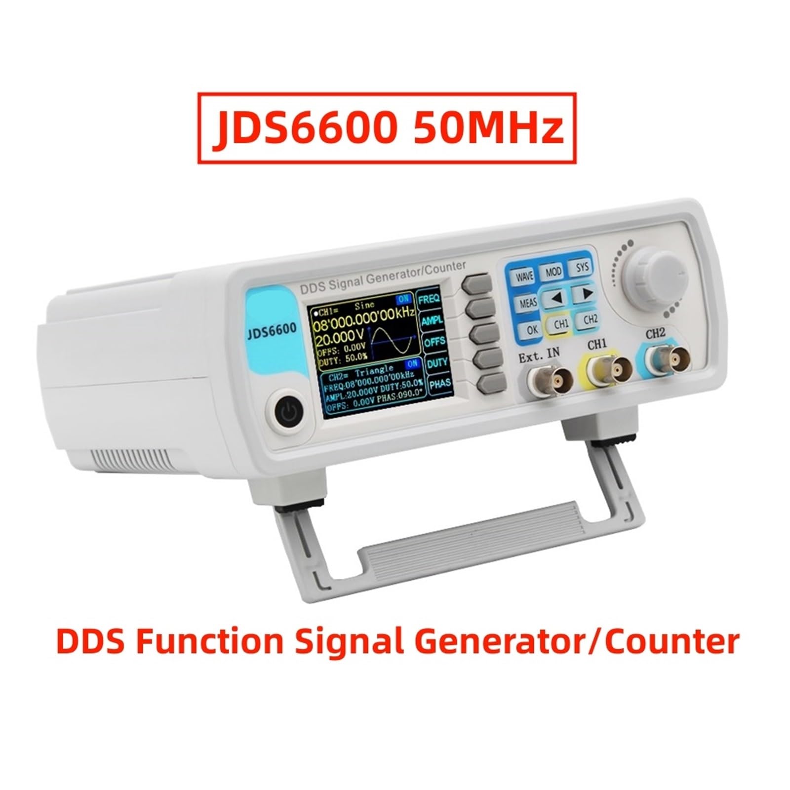 Generador de señales con función DDS JDS6600 de 15/30/40/50/60 MH/z, medidor de frecuencia Dual/2 Canales, generador de pulsos de Forma de Onda arbitraria(50MHz)