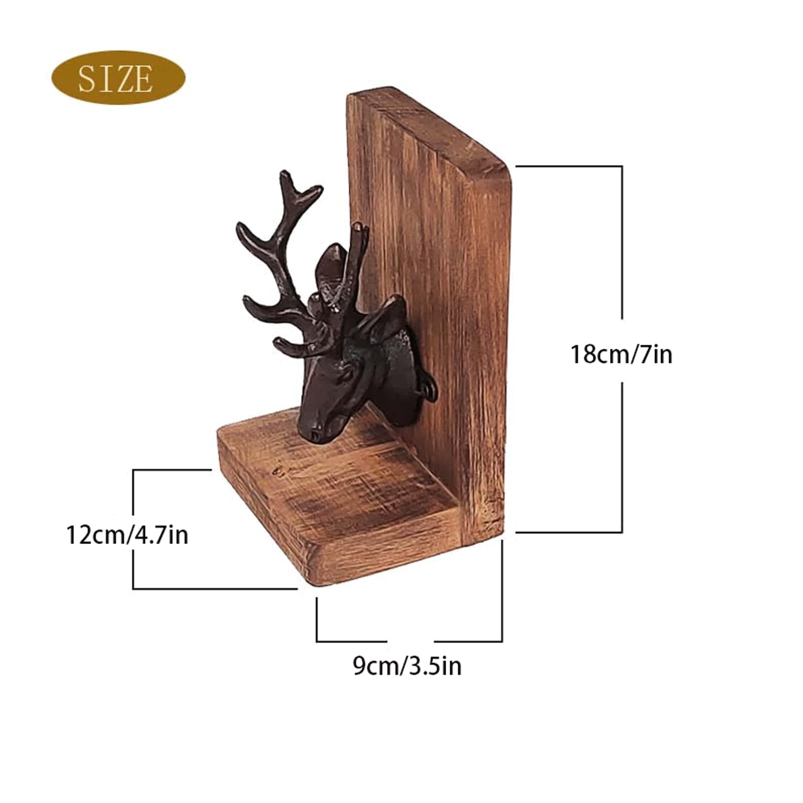 Amazon.co.jp: 装飾ブックエンド アメリカンカントリー鋳鉄鹿ヘッド