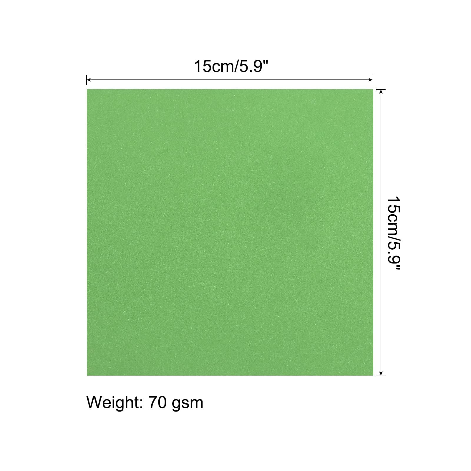 TOP-VIGOR 100 Sheets Coloured Origami Paper, 15cm x 15cm Double Sided, Handmade Craft Papers for DIY Art Crafts, Drawing Cutting, Green - Image 2
