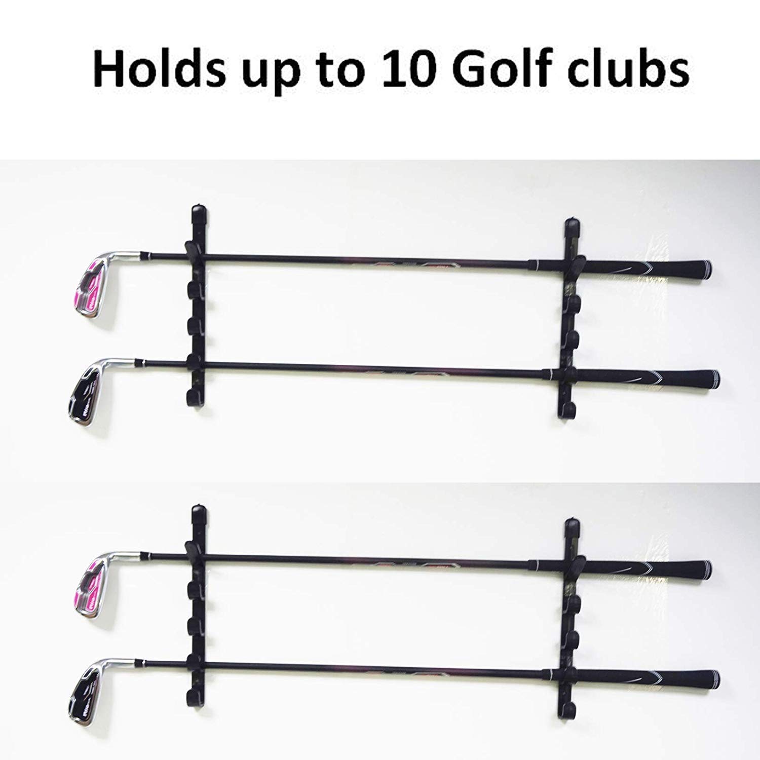 Étagère de présentation horizontale pour clubs de golf, support mural, rangement jusqu'à 10 clubs