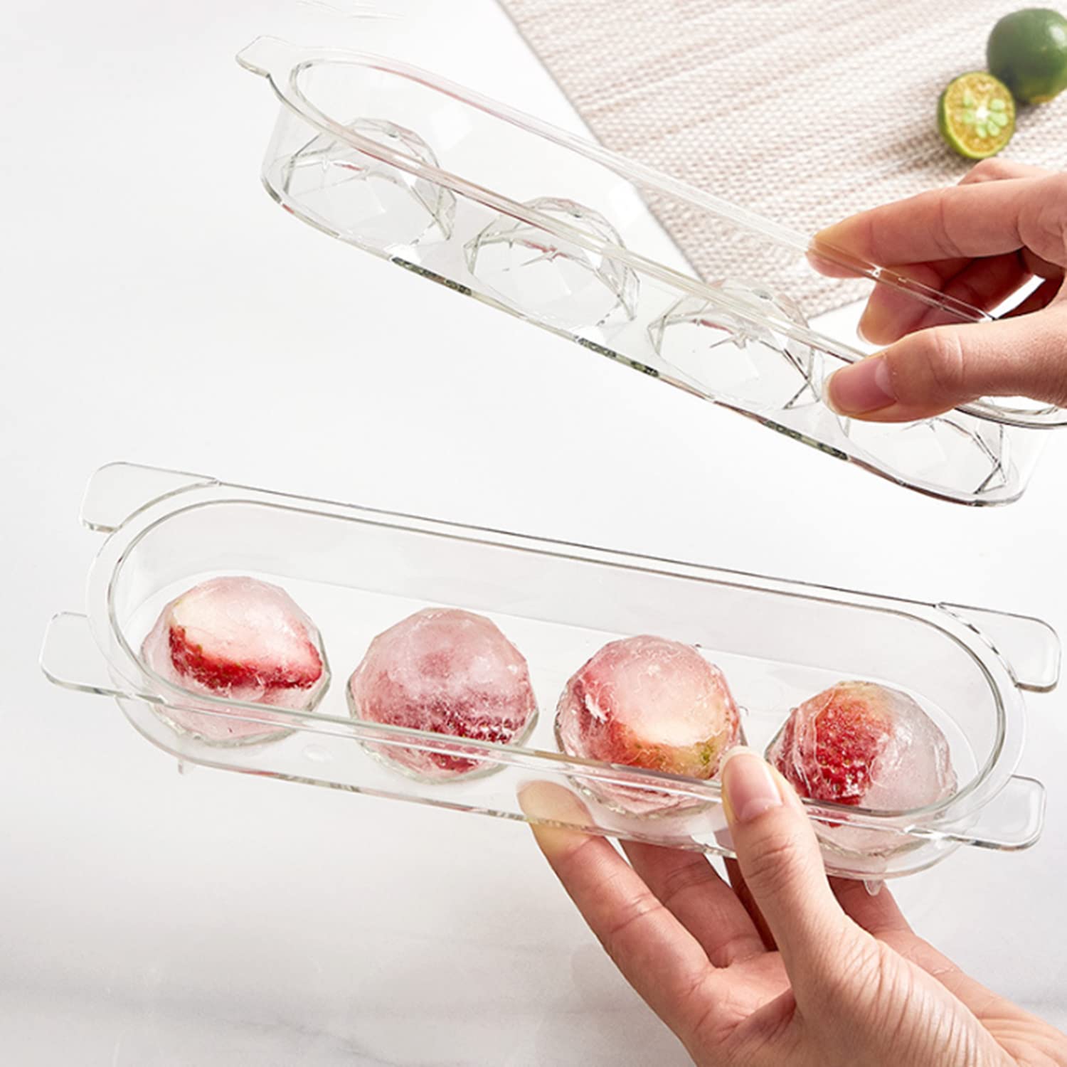 Ice Cube Trays (Set of 2), Sphere Ice Ball Maker Round Ice Cube Maker for Chilling Drinks Tea &Coffee Juice,Diamond Ice Ball Maker Mold