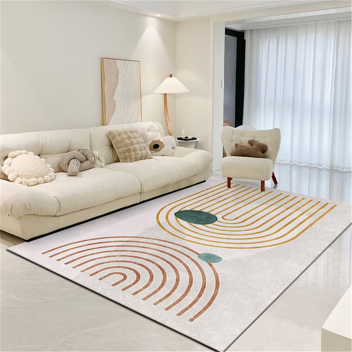 Tapis de salon moderne 100x200cm grand format pour entrée et chambre ado fille
