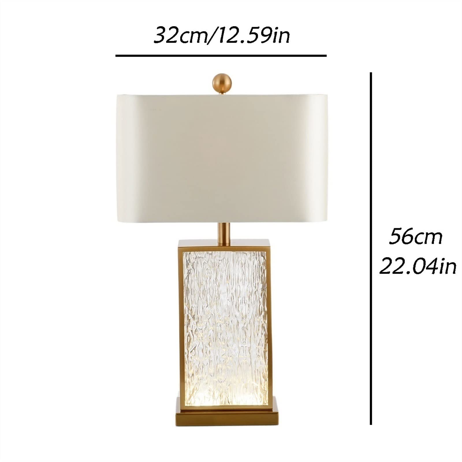 Affascinante Modern Creative Light Luxury Glass Table Lamp Exquisite Bedroom Bedside Indoor Decorative, 56cm (height) Arredamento per la casa