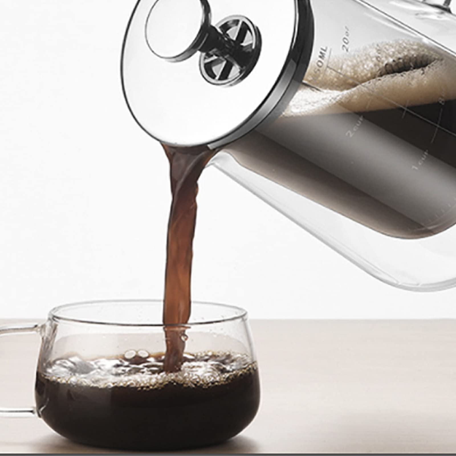 Olla De Prensa De Café Para Elaboración Manual, Cafetera De Prensa Francesa De 650 Ml, Buena Permeabilidad Y Resistencia Al Frío Y Al Calor Repentinos, Para La Cafetería De La Oficina En El Hogar