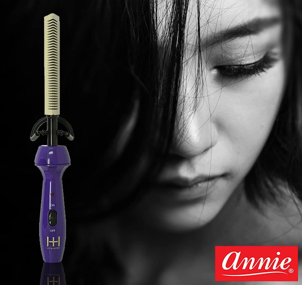 Hot & Hotter - Ceramic Electrical Pressing Comb - Purple & Gold - Up to (450) - (360) Swivel Cord - Worldwide Dual Voltage