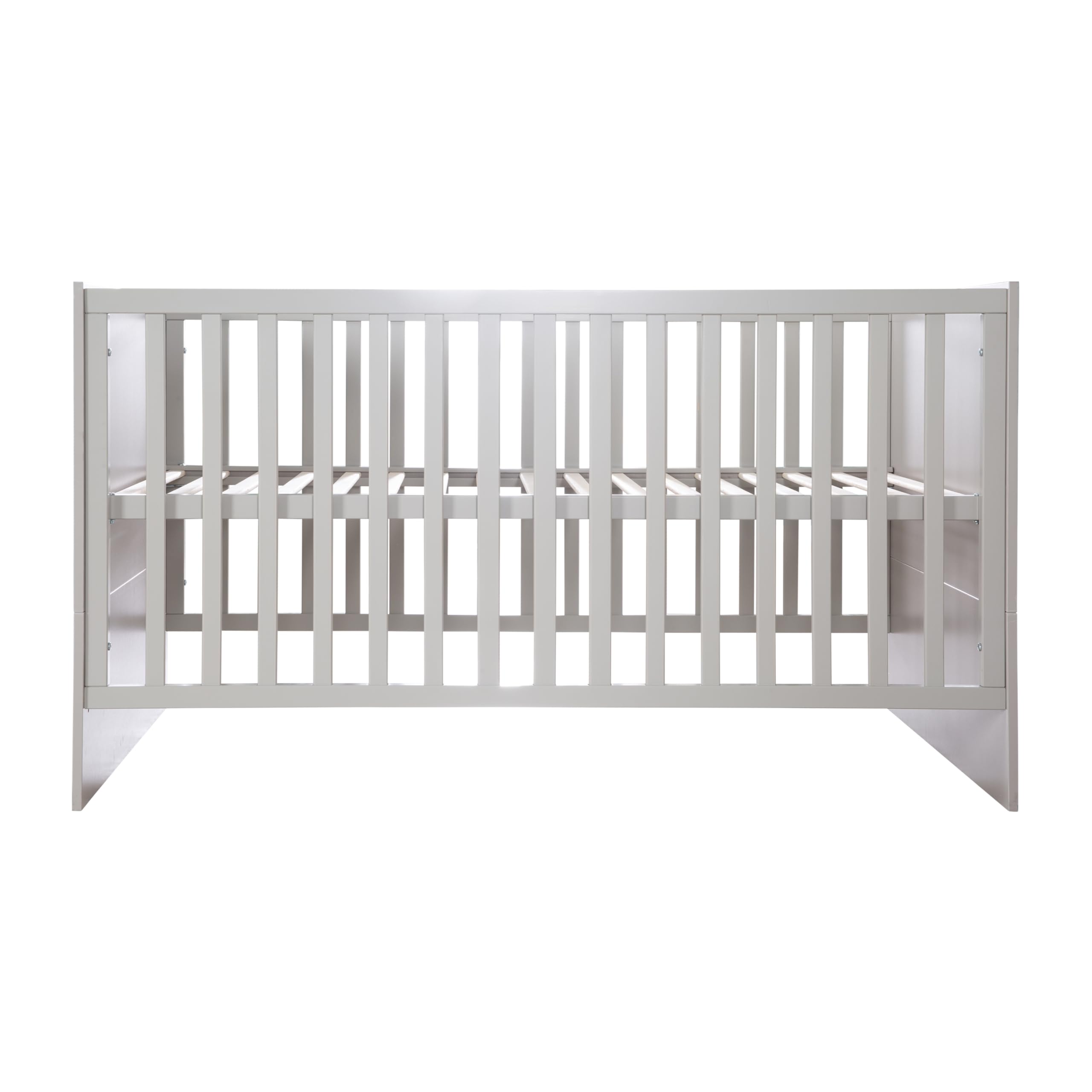roba Lea - Cuna de bebé escalable (70 x 140 cm, Convertible en Cama Infantil, Regulable en Altura, 3 Barras extraíbles, Color Beige y Gris