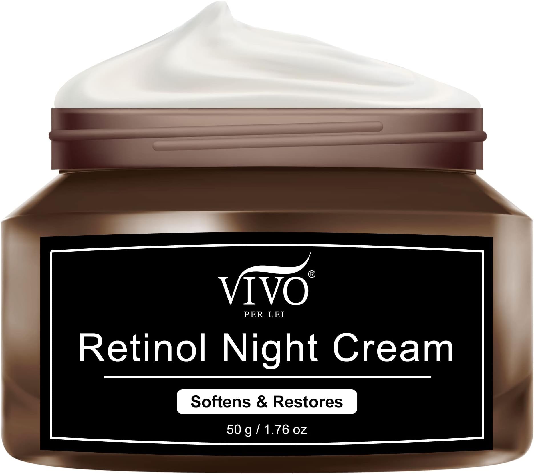Vivo Per Lei Retinol Night Cream - Retinol Cream for Face - Anti Aging Moisturizer for Women - 1.76 Oz.