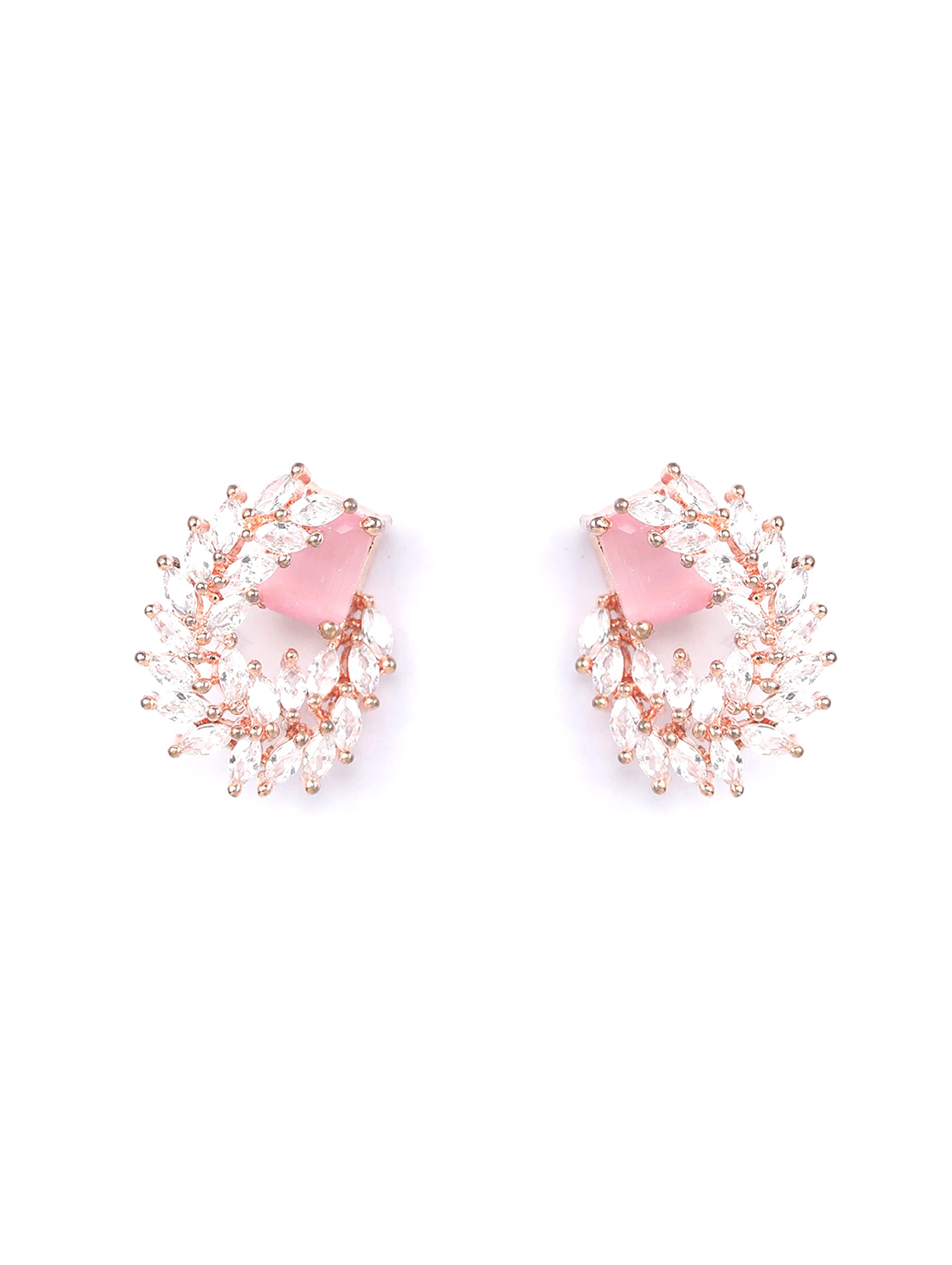 Priyaasi Brass with Diamond Traditional Stud Earring for Women, Pink (B09G9C4D8K) Amazon Price History, Amazon Price Tracker