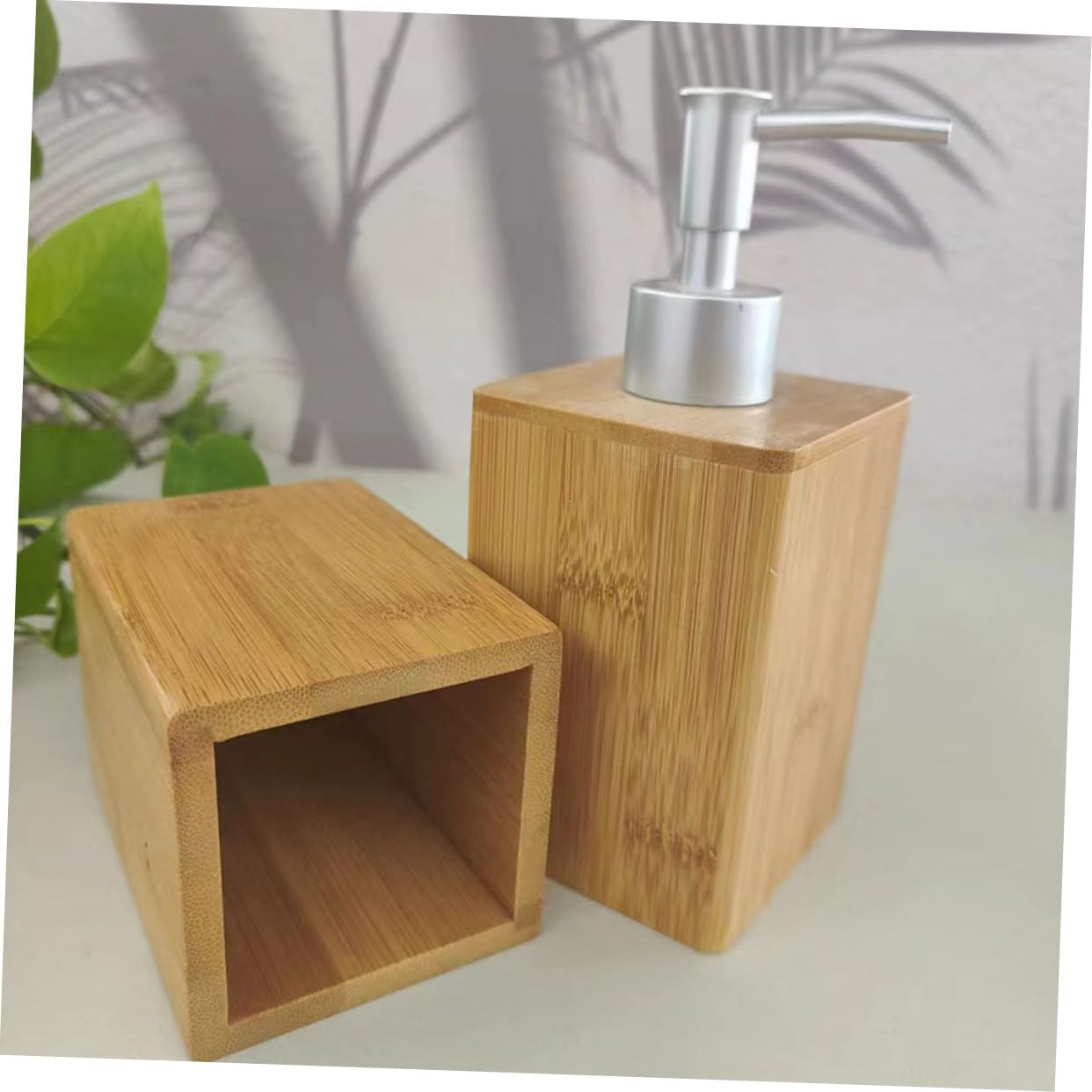 Yardenfun Juego De Accesorios De BañO De Bambú con Dispensador De JabóN Portacepillos Y Vaso Kit Completo para OrganizacióN Y Uso Diario En Hogar Y BañO