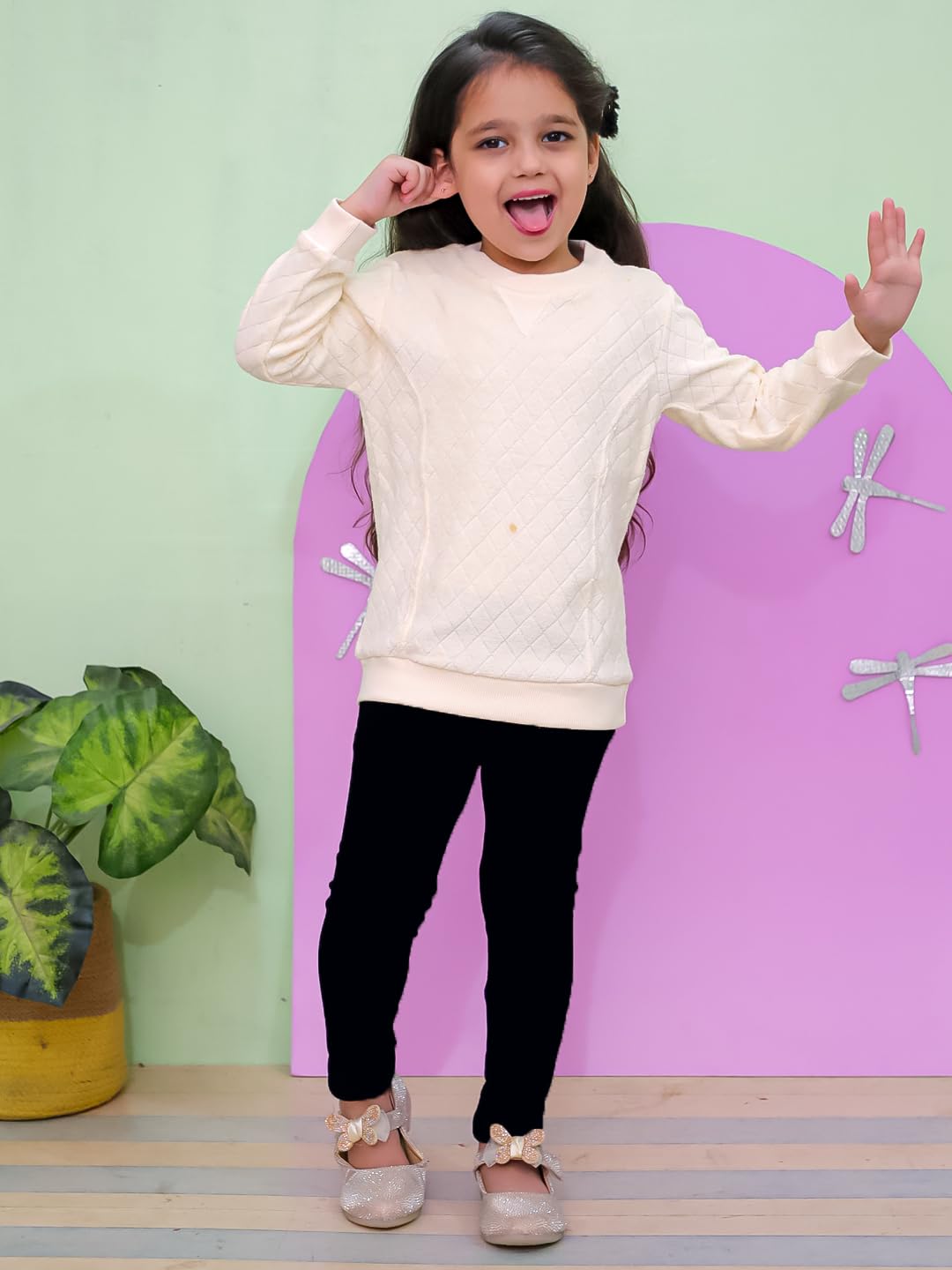 The Mom Store Kids Winter Wear Sweatshirt | Full Sleeve | Comfortable | Warm | Off White | 6-12M 1