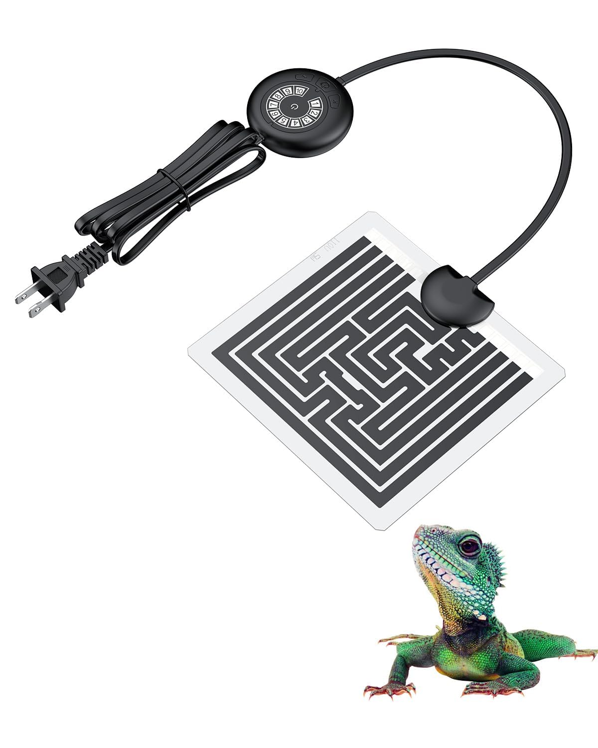 Pawfly 5 W Reptile Heat Pad with Thermostat 5.9 x 5.5 Inch Reptile Heating Pad Under Tank Terrarium Reptile Heat Mat for Turtles Frogs Snakes Lizards Geckos Hermit Crabs & Spiders