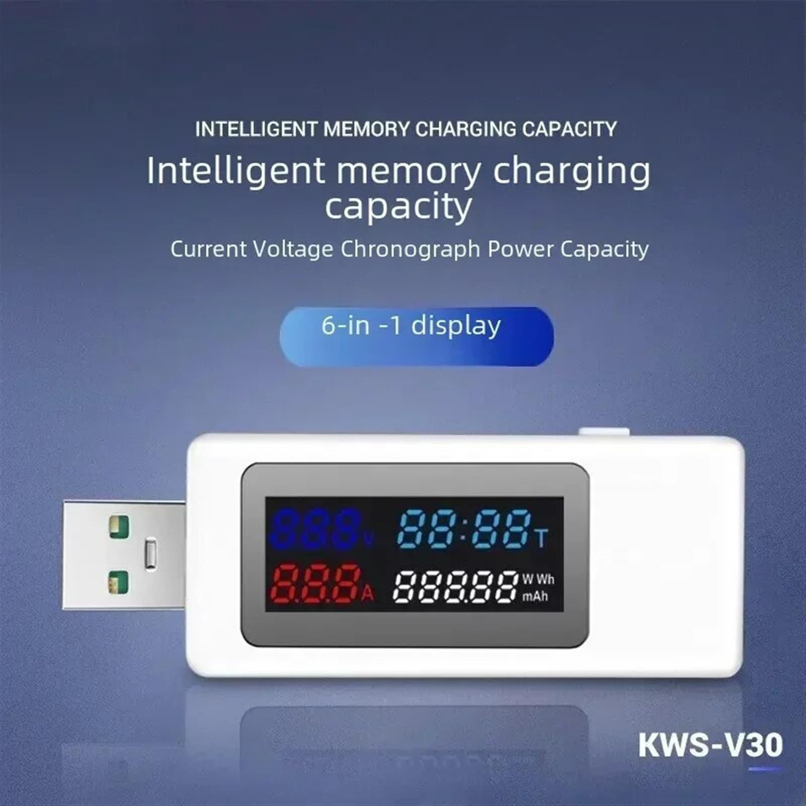 120 wusb Kws-v30 kolorowy wyświetlacz ładowarka tester miernik napięcia amperomierz (KWS-V30 White)