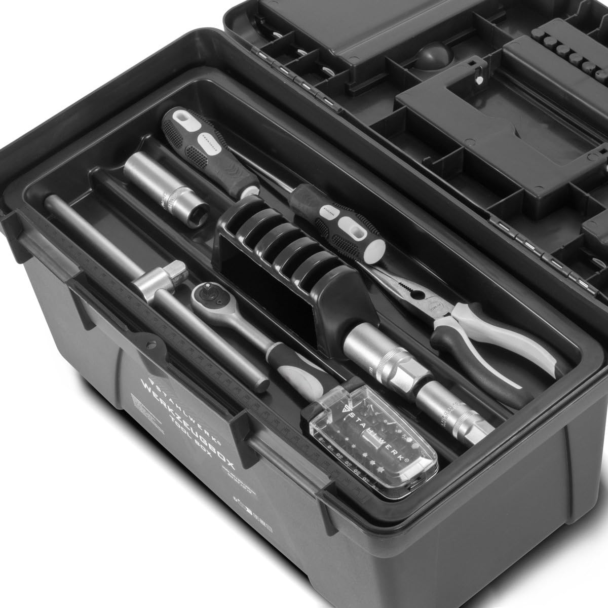 STAHLWERK Toolbox Set 5 leere Werkzeugkisten 5-in-1 Modul-System