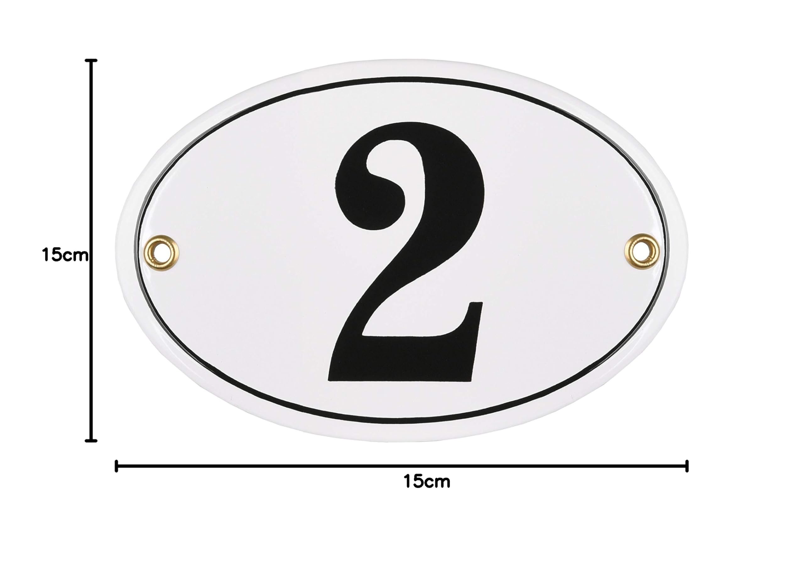 Hausnummer Hausnummernschild Emaille 10x15 cm Oval mit Wunschnummer Hausschild, Vorbohrungen, Personalisierte, Hausnummernschilder, Türschild, Wunschtext