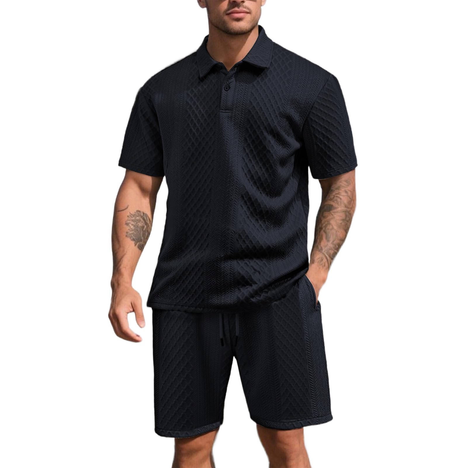amropi Uomo Tute da Jacquard Pullover Felpa con Cappuccio e Jogging Pantaloni Sportiva Set