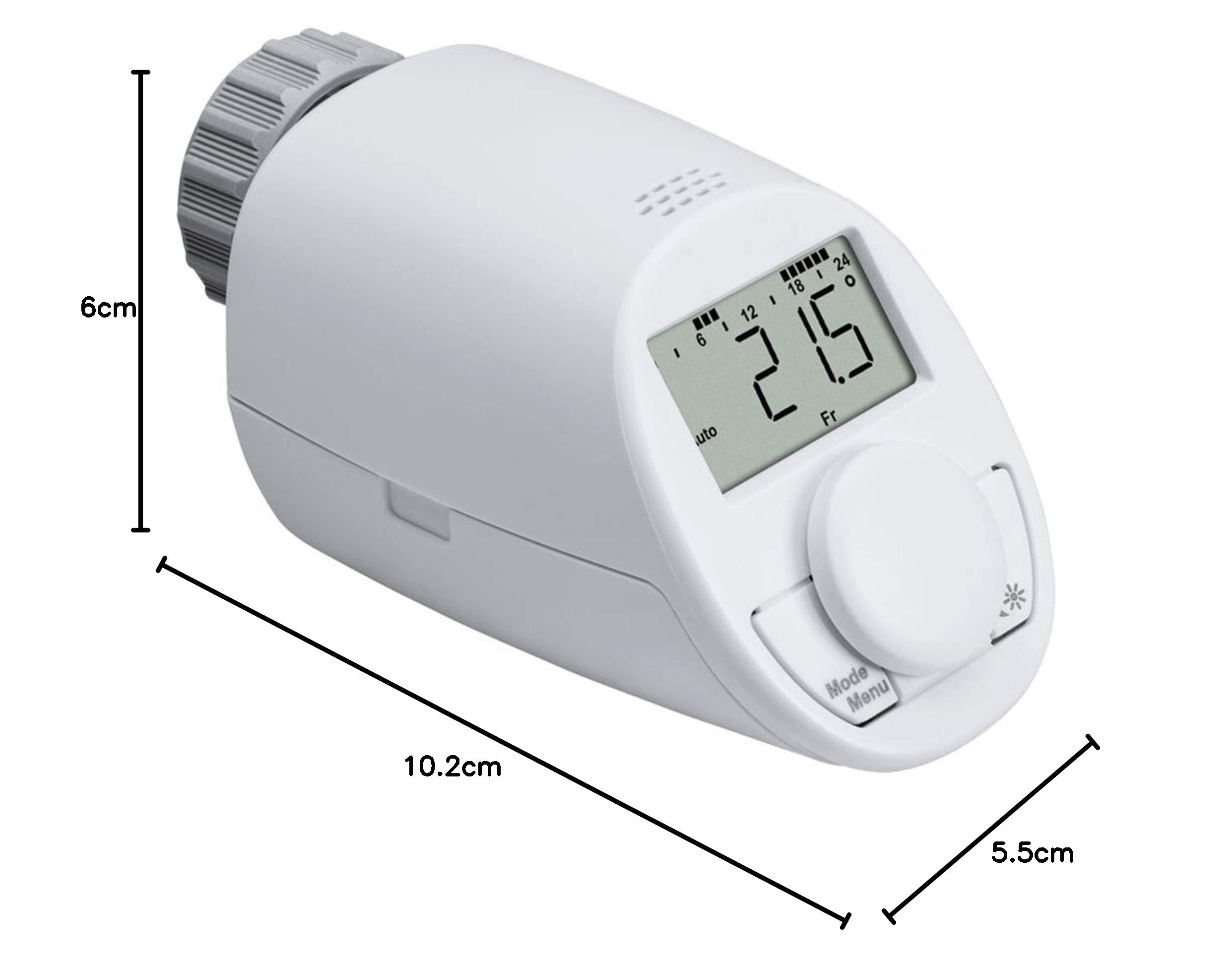 eqiva 5er Set Elektronik-Heizkörperthermostat Model N mit Boost-Funktion und leisem Kompaktgetriebe