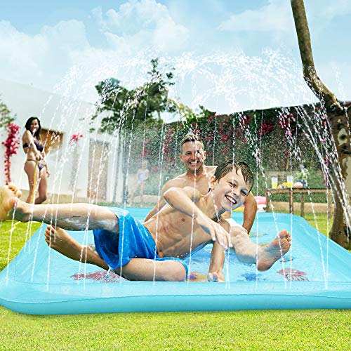 Growsland Splash Pad - 67" Sprinkler for Kids Outdoor Toys Fun Summer Water Pool Sprinkler Play Mat Outside Backyard Water Toy for Baby Toddlers Girls Boys - Thumbnail 2