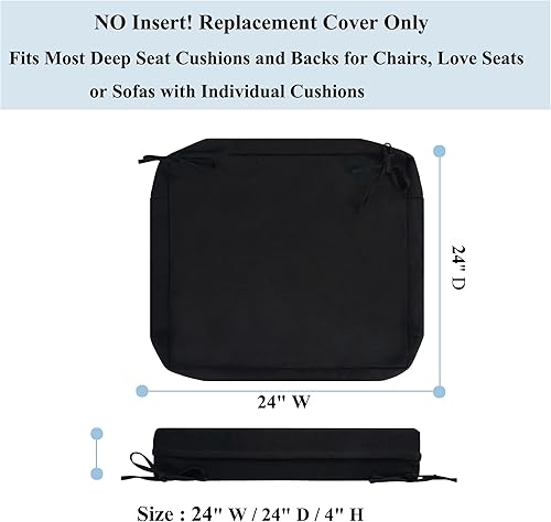 Miniatura 3 de Fundas de cojín para exteriores, 45 x 18 x 3 pulgadas, sin relleno. Fundas de cojín de repuesto para muebles de exterior, resistentes al agua,