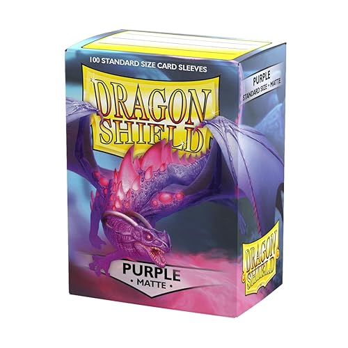 Dragon Shield | Standard Size Card Matte Sleeves | 100 CT - Smooth & Tough Premium TCG Sleeves | Compatible with Pokemon, Flesh & Blood, One Piece & Magic The Gathering | Purple - Purple