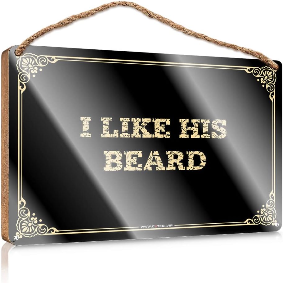 Plaque for Camping Decor for Camper I Like His Beard Small Desk Decor