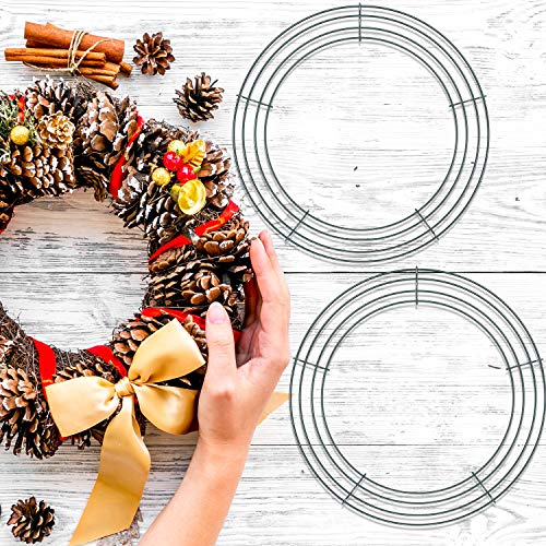 image for Hotop 8 Pieces Wreath Frame Wire for Christmas Metal Round Wreath Form