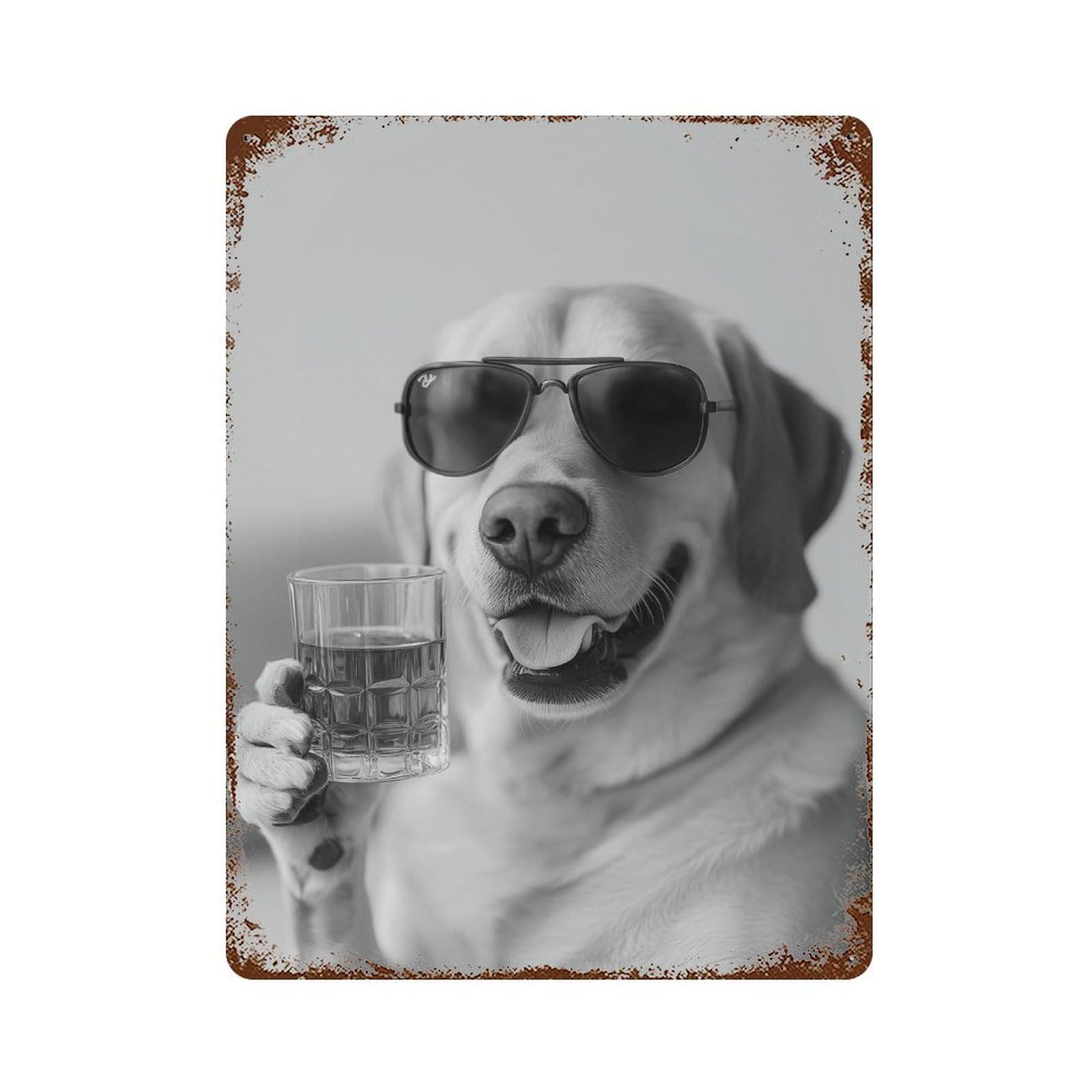 xiaoxiaoshen Labrador Whiskey Print Wall Decor Art Metal Tin Poster Modern Home Decor Art Home Bar Shop Decorations Vintage Sign 40x30cm
